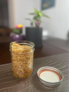 DIY sugar body scrub in mason jar