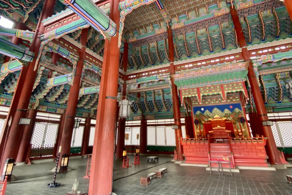 Inside of a Korean temple